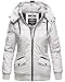 Produktbild MARIKOO Winter Jacke Damen Outdoor Winterjacke mit Kapuze XS - XXL SMKO (S, Hellgrau)