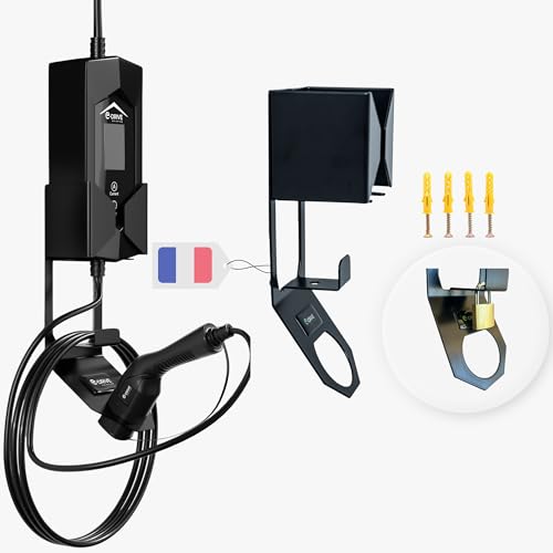 E-DRIVE SOLUTION Support Cable Voiture Electrique - Fabriqué en France- Acier thermolaqué...