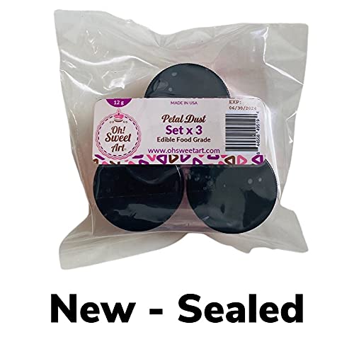 EDIBLE PETAL DUST SET OF 3 : HOT PINK/FRENCH ROSE/PINK (4 grams each container) Dust By Oh! Sweet Art Corp