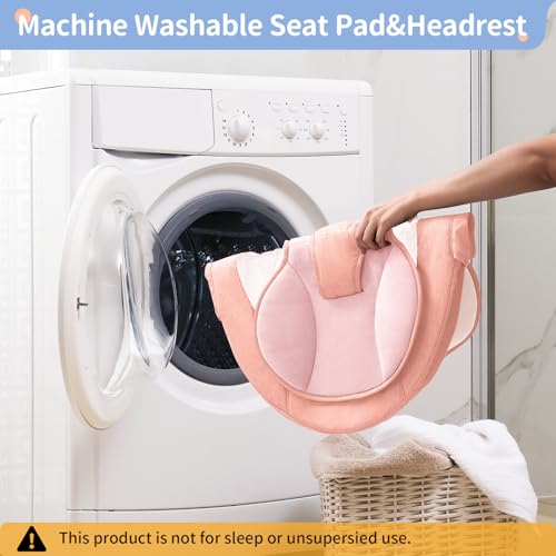 LAREX Baby Swing Infant Swing Electric Toddler Baby Rocker Portable for Newborn Boy Girl, 5 Sway Speeds with Remote Control, 10 Preset Melodies and Bluetooth, 0-6 Months Max 20 Lbs (Pink)