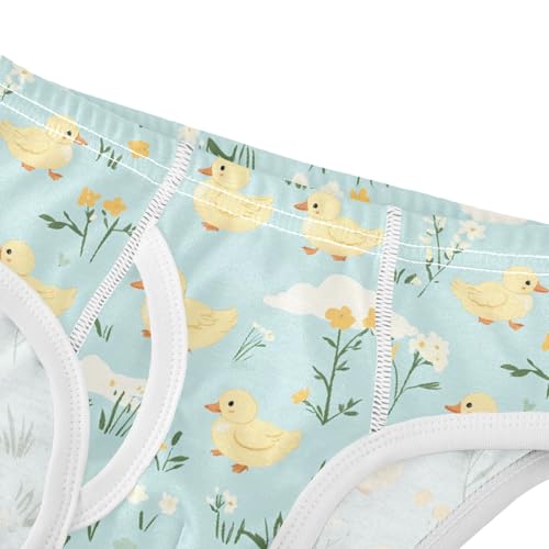Yellow Duck Floral Boys' Underwear 100% Cotton Boys' Briefs Soft Toddler Underwear4
