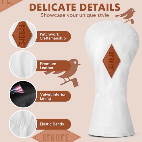 Funny Birdie Leather Headcovers 3PC