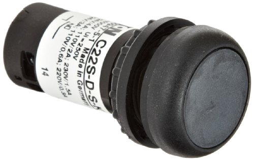 Eaton c22s-d-s-k11 Knopf Schalter, bündig montiert, Momentary Betrieb, schwarz Button Farbe, Schwarz Lünette Farbe, spst-no/spst-nc Kontakte