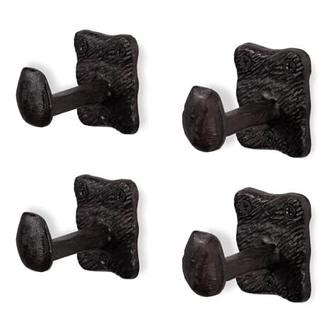 Rustic State Motris Wall Mount Cast Iron Hooks Coat Towel Bag Hat Hanger Multiuse Entryway Railroad Spike Rack Black Set of 4 Cover