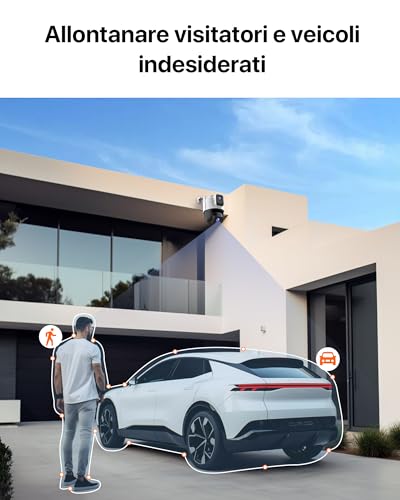 Tenda Telecamera Wi-Fi Esterno 2K+2K,360° PTZ Videocamera Sorveglianza Esterno con Doppia Lente,FHD Tracciamento Automatico,IP65, Visione Notturna a Colori, Audio Bidirezionale,Rilevamento veicoli CH9 - Immagine 4