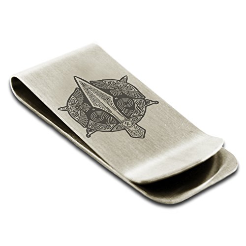 Tioneer Stainless Steel Gungnir Odin's Spear Viking Norse Symbol Money Clip Credit Card Holder