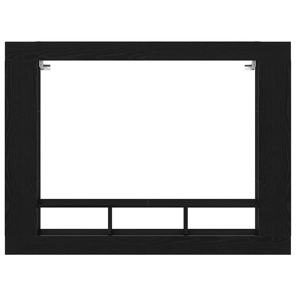 Mueble de TV montado en la pared con aspecto de roble negro, 152 x 22 x 113 cm, mueble bajo flotante, de madera, moderno mueble de TV colgante con estante para salón