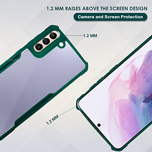 Image of LIRAMARK Transparent Clear Shock Proof Back Cover Case Designed for Samsung Galaxy S21 Plus (Green)