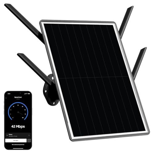 Image of Solar Powered Outdoor WiFi Extender, 300Mbps 2.4GHz Wireless WiFi Repeater with 26000mAh Battery, 15W Solar Panel, IP65 Waterproof WiFi Repeater for Garden, Yard, Farm & Ranch