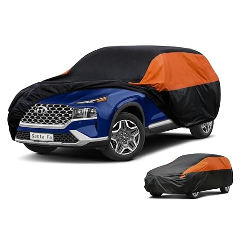 Car Cover Custom Fit Santa Fe Waterproof All Weather for Automobiles, Lightweight Full Exterior Cover Outdoor Sun UV Rain Dust Snow Wind Protection. 0