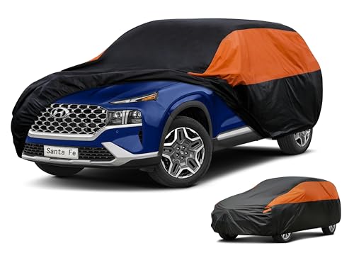 Image of GUNHYI Car Cover Custom Fit Santa Fe Waterproof All Weather for Automobiles, Lightweight Full Exterior Cover Outdoor Sun UV Rain Dust Snow Wind Protection.