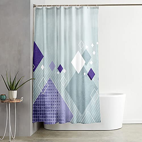 Rideau de douche géométrique 165x200 cm en polyester imperméable