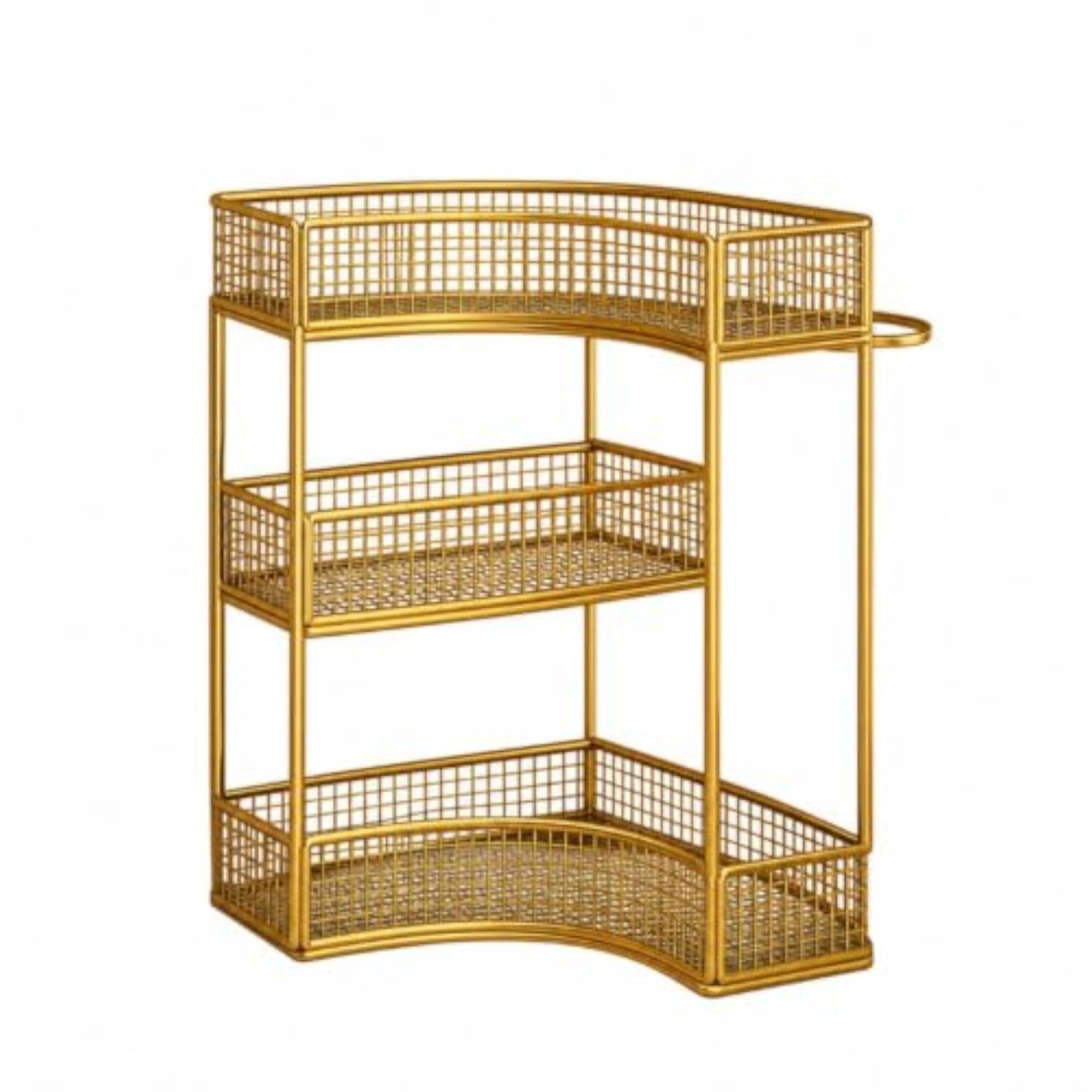 Freestanding Desktop Cosmetics Organizer Rack, Iron Grid