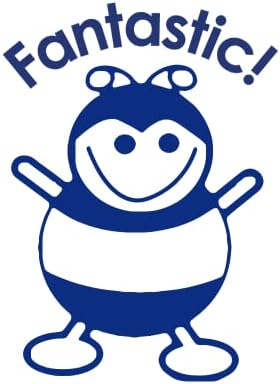SuperStickers Fantastic Bee Pre Inked Stamper - Blue with 'Fantastic' Message