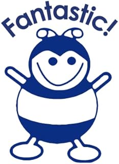 SuperStickers Fantastic Bee Pre Inked Stamper - Blue with 'Fantastic' Message