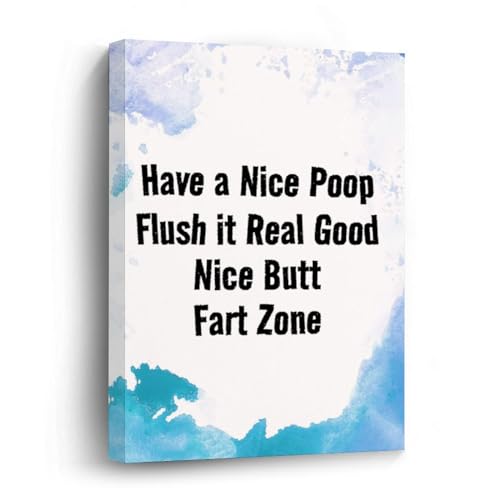 Peinture à l'huile « Fart Zone » : tableau de toilettes moderne et toile murale en bois 40x50