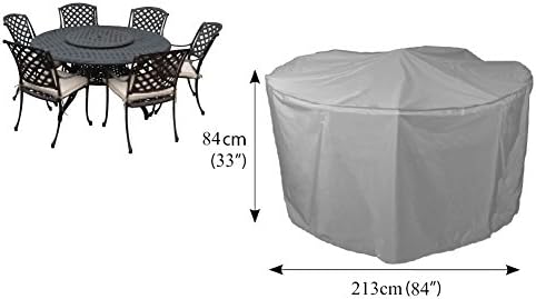 Bosmere Weatherproof Outdoor Round Table & Chairs Cover 84" Diameter x 33" High, Gray