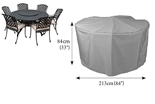 Bosmere Weatherproof Outdoor Round Table & Chairs Cover 84" Diameter X 33" High, Gray #TOP1