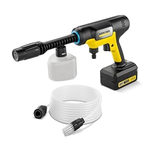 Kärcher Akku-Druckreiniger OC 7-18 Handheld Battery Set, mobiler Outdoor-Reiniger, Druck: max. 24 bar, 250 l/h, 5-in-1 Multi Jet, Saugschlauch, Schaumdüse, mit Kärcher 18-V-Akku und Ladegerät