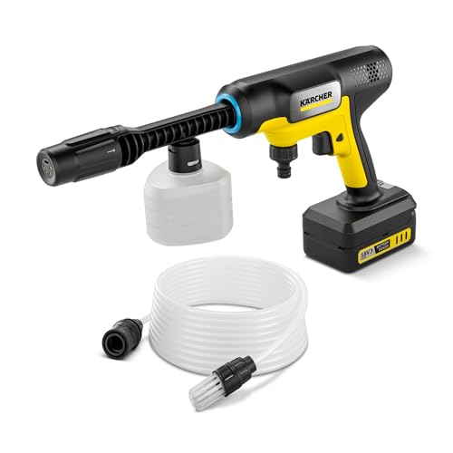 Kärcher Akku-Druckreiniger OC 7-18 Handheld Battery Set mobiler Outdoor-Reiniger Druck: max. 24 bar 250 l/h 5-in-1 Multi Jet Saugschlauch Schaumdüse mit Kärcher 18-V-Akku und Ladegerät