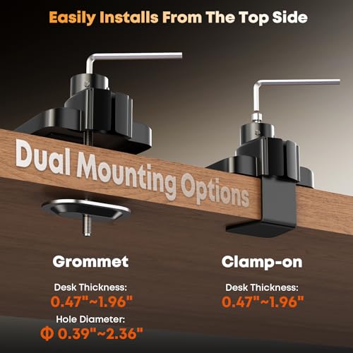 Image of PUTORSEN 17-49 Inch Premium Aluminum Heavy Duty Dual Monitor Arm for Ultrawide Screens up to 44lbs, Vertical Stacked Desk Mount, Full Motion VESA 75 /100, Black