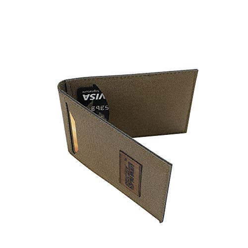 EXCELLENT ELITE SPANKER Slim Thin Bifold Front Pocket Nylon Card Holder Credit Card ID Case with 2 Card Slots(Ranger Green)