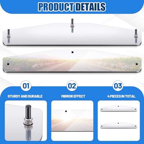 Image of MorningRo 2 Pcs 4 inch x 24 inch Silver Mud Flap Weights for Semi Trucks Mirror Finish Stainless Steel with 3 Welded Studs
