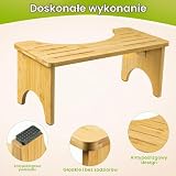 Lureon Składany taboret toaletowy dla dorosłych, taboret toaletowy z drewna bambusowego do łazienki, ergonomiczny taboret do WC na hemoroidy, zaparcia, wzdęcia