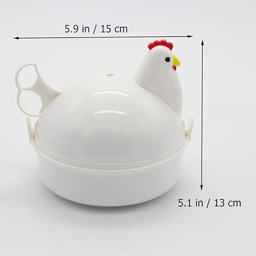 Miniatura 6 de Operitacx Herramienta de cocina de cazador furtivo de capacidad de 4 huevos de microondas de forma de pollo