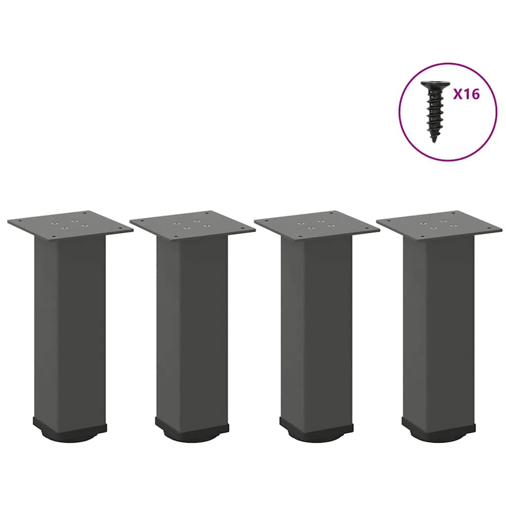 Gambe per tavolo da salotto, 4 pezzi, 30-32 cm, acciaio, antracite