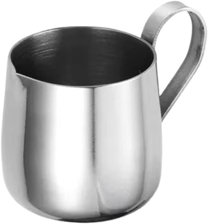 Compatible for Home Espresso Machines 304 Stainless Steel Mini Milk Pitcher Pointed Spout Milk Jug Coffee Tool(12.5ml very small)