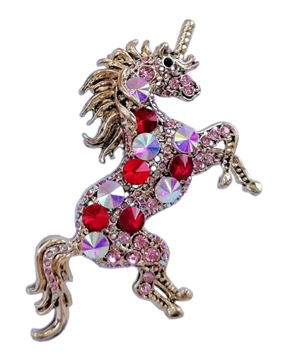 Image of Unique Animal Unicorn Horse Brooch Pin Pendant Austrian Crystal BZ6172
