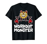 Funny Workout Monster Fitness Dumbbell Training Motivation T-Shirt