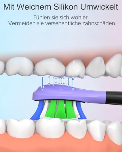 Jarubekil 12er Ersatzbürsten Kompatibel mit Philips Sonicare Elektrische Zahnbürste, Bürstenköpfe Aufsteckbürsten für phillips 5500 9000 3100 4100 6100 7100 Schallzahnbürste (6 Weiß 6 Schwarz) 4