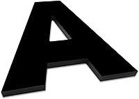 Vista 4 de Números de casa grandes de 8 pulgadas, señalización moderna negra para exteriores, estilo ancho y nunca se oxida, letra A