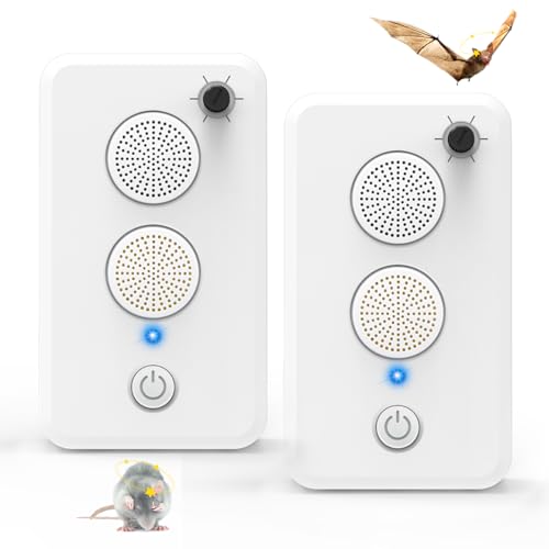 2026 Upgraded Bat Deterrent Devices for Attic: Bat Keep Away System - Rechargeable Electronic Bats Exclusion Device for Porch,House Outdoor & Indoor, Friendly to Human & Pet,Bats Removal (2 Pack)