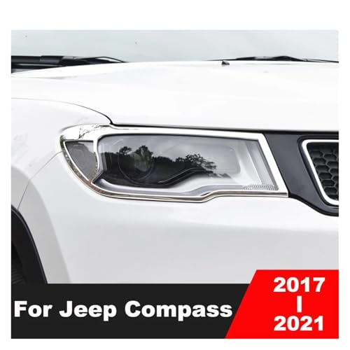 Sourcils de phares Jeep Compass garniture paupières protection calandre - 2