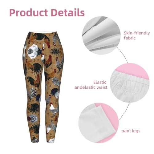 Leggings de compresión deportivos con estampado original de gallo para mujer 6