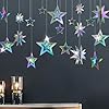 Amazon.com: Cheerland Iridescent Star Garland Decorations Holographic ...