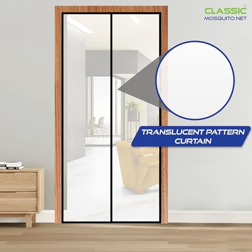 Image of Classic Mosquito Net AC Curtain Magnetic Customizable Thermal Insulated Screen| Medium Size| Maximum Width Upto-100cm| Maximum Height Upto-240cm| Privacy & Dust Shield| Comes with Hook & Loop Tape