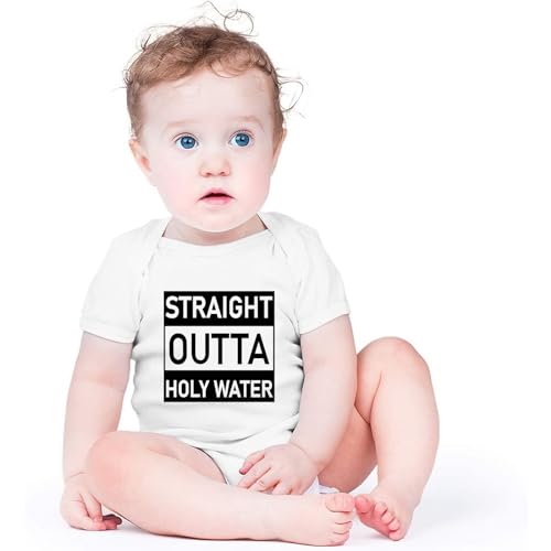 Listery Straight Outta Holy Water Onesie Baby Baptismal Gift Baby Bodysuit Baptism Gifts For Baby Boy Girl Clothes Christening Onesie thumb #2