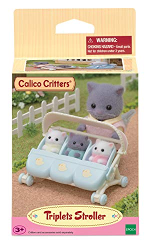 Calico Critters Triplet Stroller, Accessory For Triplet Babies , Blue #TOP1
