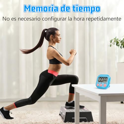 Miniatura 7 de Temporizador De 3 Piezas, Temporizador Digital Lcd Para Cocina, Soporte Plegable E Imán, Cronómetro Para Cocinar, Hornear, Deportes, Niños Y Estudios Azul, Blanco, Verde