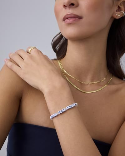 PAVOI 14K Gold Plated Colored Mantra Evil Eye Beaded Gemstone Bracelets for Women | Adjustable Friendship Beaded Bracelets with Words | I Am Enough Fearless Breathe Good Energy In My Era Grateful You Got This Affirmation Bracelet3