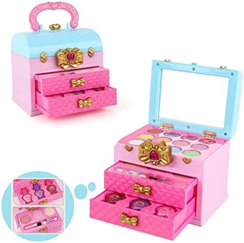 koolbitz Girls Play Makeup Set for Girls, 14 Pieces Washable Cosmetics Set, Children Play Make Up Non-Toxic Little Kids Makeup Toy With Cosmetic Bag, Kids Pretend Makeup Kit