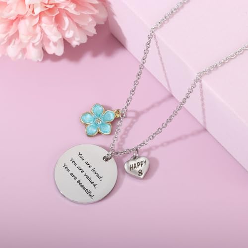 Birthday Necklace Gifts for 4-14 Year Old Girls Daughter Granddaughter,Stainless Steel Necklace for Birthday Decoration2
