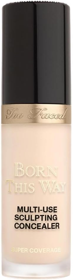 Too Faced Born This Way Super Coverage Multi-Use Concealer | Full Coverage, Non-Comedogenic, Oil Free + Long Lasting Concealer | Hyaluronic Acid, Coconut Water + Alpine Rose | 0.45 Fl Oz, Snow