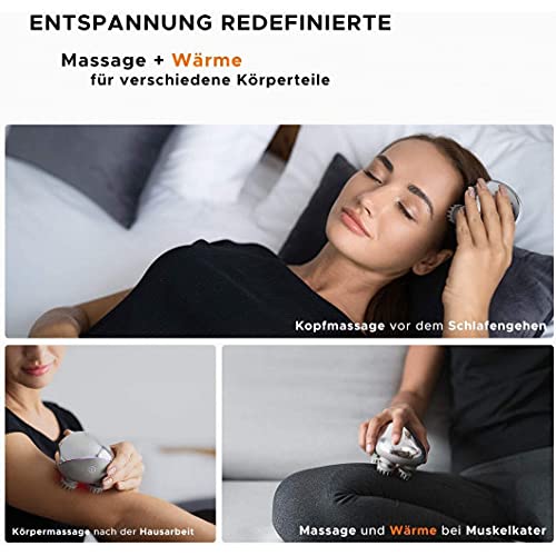 Breo Scalp Mini Pro Massaggiatore Cuoio Capelluto Elettrico | Vincitore iF Design Award 2019, massaggiatore per cuoio capelluto IPX7 con base di ricarica in bambù, senza fili e compatto