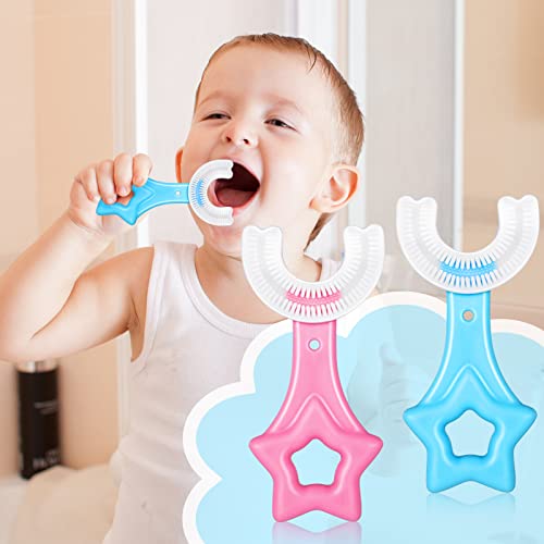 10 Pcs Children U Shaped Toothbrush Kids With Soft Silicone Brush Head Manual Kids Toothbrushes Whitening Massage U Type Toothbrush Whole Mouth Teeth Cleaning Design With Handle For Kids (Cute Style) #TOP1