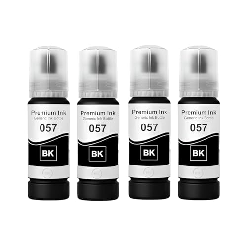 Image of Refill Ink 057 Compatible with Epson L8050, L18050, L8150W Printer (057 Black Ink 4 Pcs)